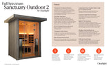 Clearlight Sanctuary Outdoor 2: Outdoor Full Spectrum 2 Person Infrared Sauna (COVER INCLUDED)
