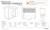 Clearlight Sanctuary Outdoor 5: Outdoor Full Spectrum 5 Person Infrared Sauna (COVER INCLUDED)